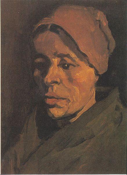 Vincent Van Gogh Head of a Peasant Woman with a brownish hood